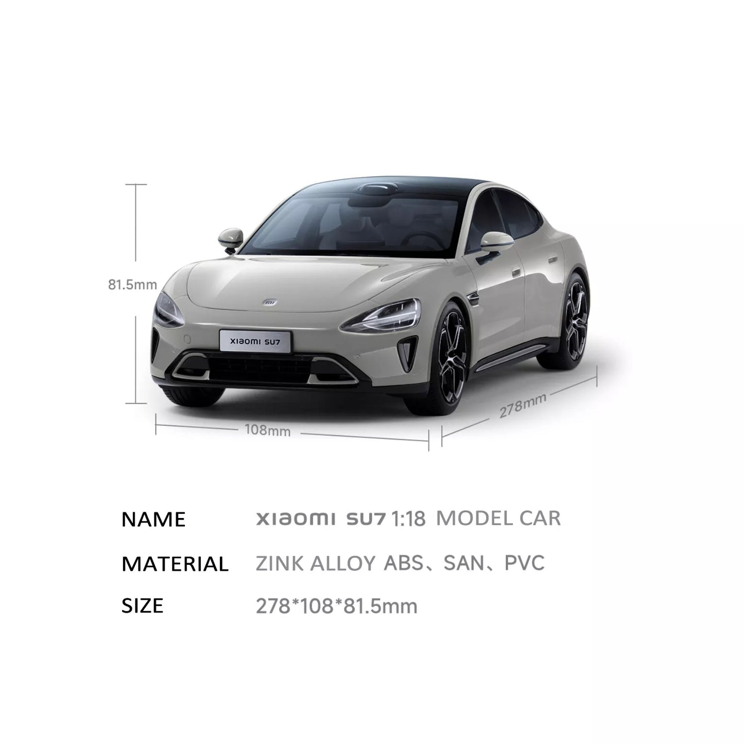 Alloy 1:18 Scale Xiaomi Su7